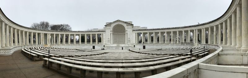 Exterior of historic building against sky
