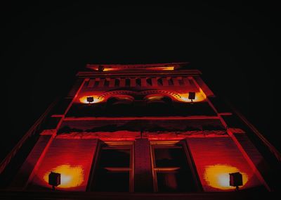 Low angle view of illuminated building