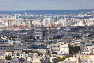 High angle view of buildings in city