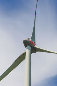 Low angle view of pole against sky