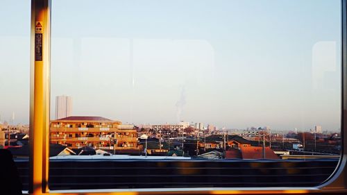 Panoramic view of city against clear sky