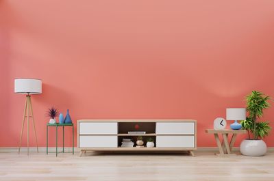 Potted plant on table at home