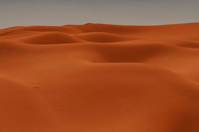 Sand dunes in desert