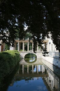Reflection of building in water