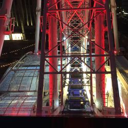 Low angle view of illuminated built structure