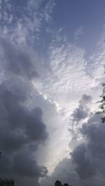Low angle view of clouds in sky
