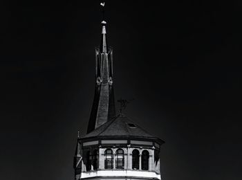 Low angle view of building against sky at night