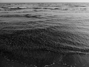 High angle view of sea waves