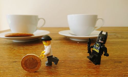 Close-up of coffee cup on table