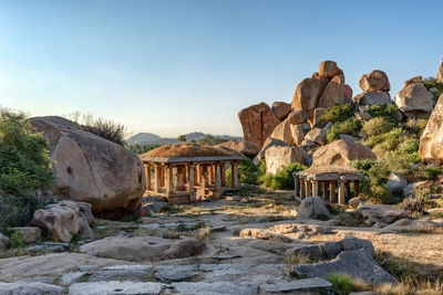 Scenic view of landscape against clear blue sky