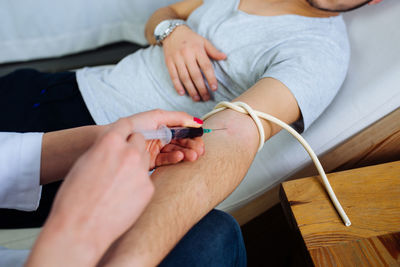 Doctor examining patient at hospital