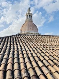 Low angle view of roof of building against sky