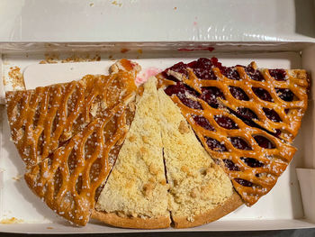 High angle view of ice cream in plate