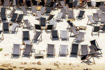 High angle view of people at beach