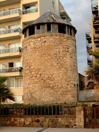 Low angle view of built structure against sky