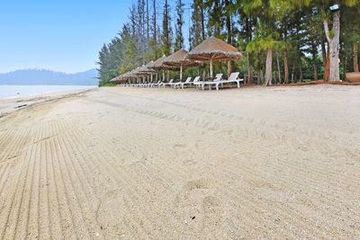Scenic view of beach against sky