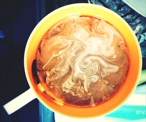 High angle view of food in bowl