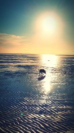 Scenic view of sea against sky at sunset