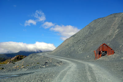 Mountain against blue sky