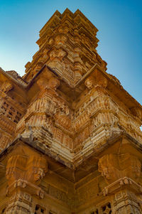 Low angle view of temple building against sky