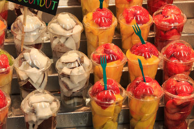 Close-up of spices for sale at market stall