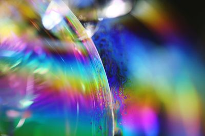 Close-up of bubbles at night