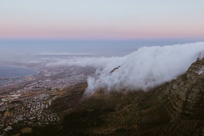 Aerial view of sea against sky