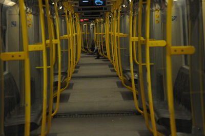 View of empty underground walkway