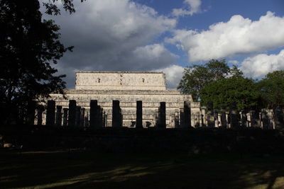 View of temple against cloudy sky