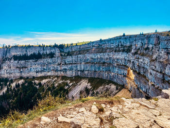 Scenic view of rock formations against sky