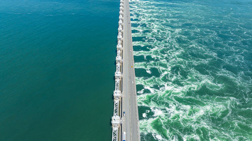 High angle view of sea