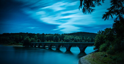 Bridge over river against sky