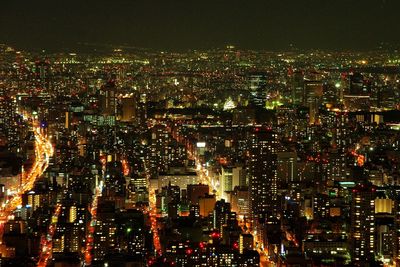 Scenic view of illuminated cityscape at night