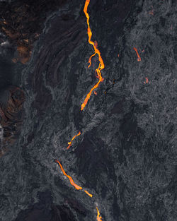 High angle view of lava