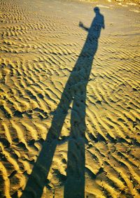 Shadow of person on sand