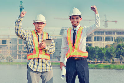 Men working on construction site