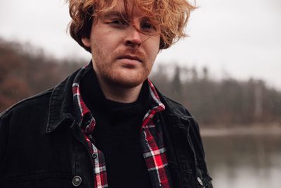 Portrait of man with tousled hair