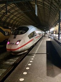 Train at railroad station platform