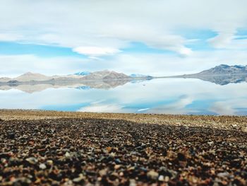 Scenic view of land against sky