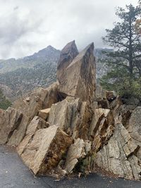 Scenic view of rocky mountains against sky