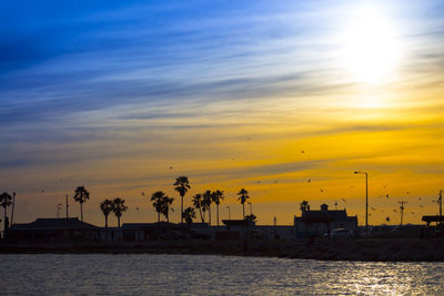 Scenic view of sunset over sea