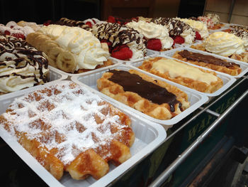 High angle view of dessert in plate