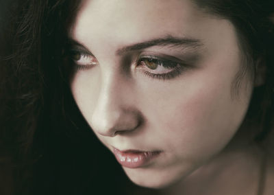 Close-up portrait of a beautiful young woman