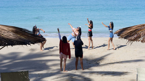 Group of people on beach