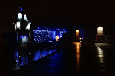 Illuminated city at night