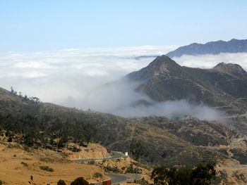 Scenic view of mountains against sky