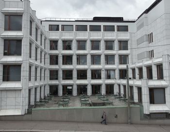 People in front of building