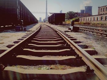 Railroad tracks in city