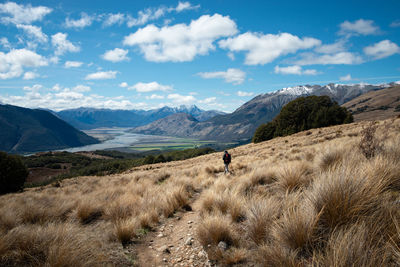 Scenic view of land against sky