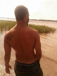 Woman standing on beach